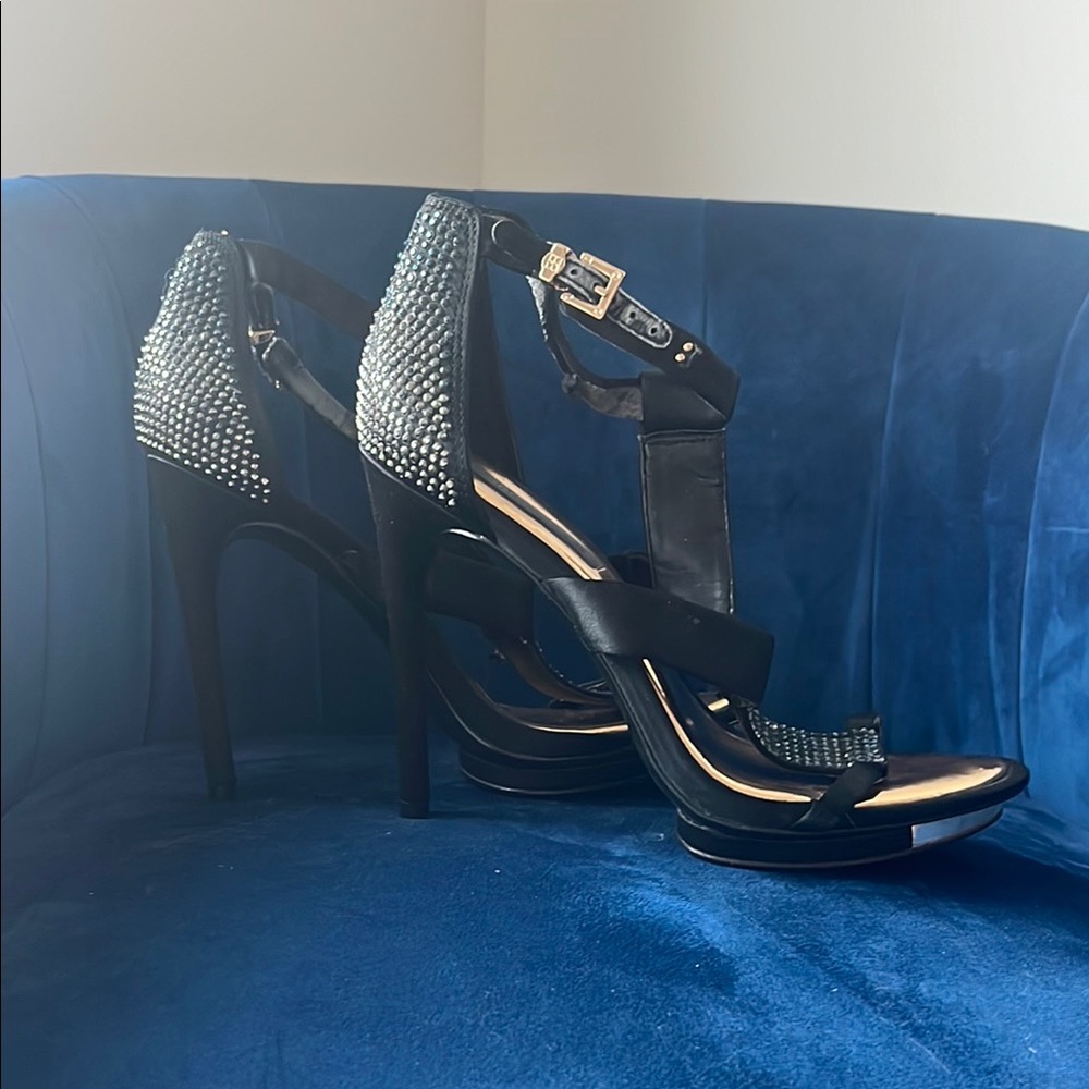 Elegant Black High Heel Sandals